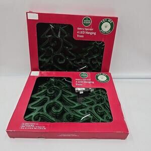 Winter Wonder Lane -‎ 8  Led Hanging Trees 8 Different Light Modes Timer NEW